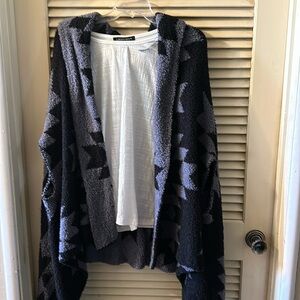 Reversible shawl collar vest cardigan